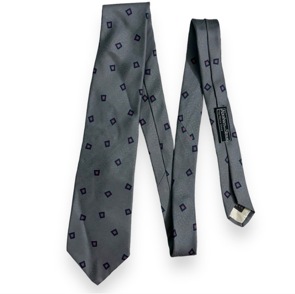 GIVENCHY 100% Silk Tie Grey Toile Abstract Geometric PrintVintage!100% S… - Picture 2 of 5